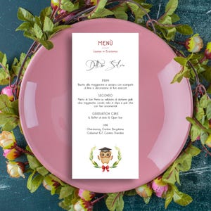 Menu de remise des diplômes personnalisé, menu de fête de remise des diplômes
