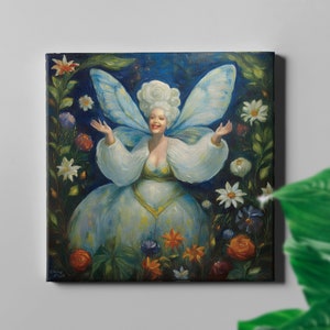 Carta da parati Fata Madrina / Esprimi un desiderio / Opere d'arte positive per il corpo / Decorazioni per la casa stampabili fiabe / DOWNLOAD DIGITALE