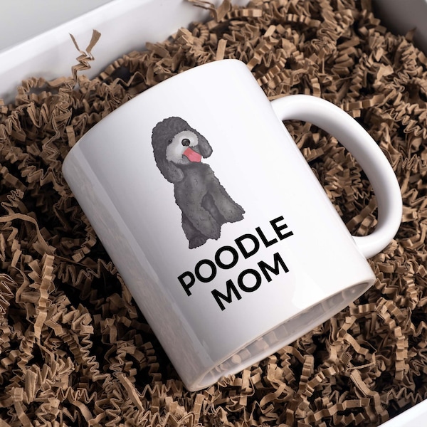 Pudel Tasse 325 ml | Hunde Haustier Keramik Kaffeetasse | Hundeliebhaber Dog Mom Dad | Geschenk Geburtstag Adoption Freunde Familie