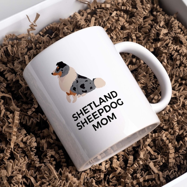 Shetland Sheepdog Tasse 325 ml | Hunde Haustier Keramik Kaffeetasse | Hundeliebhaber Dog Mom | Geschenk Geburtstag Adoption Freunde Familie