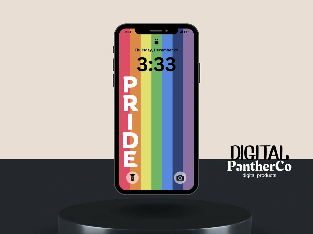 LGBTQ Pride Rainbow Lock Screen Digital Wallpaper Smartphone