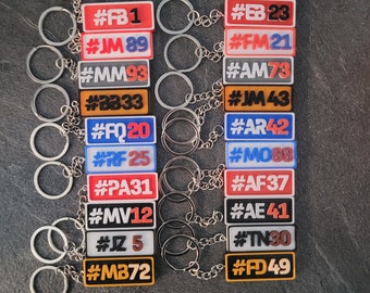 Moto GP 2024 drivers keyring - Marquez Quartararo Bagnaia Binder Vinales Marini Martin Zarco Miller Acosta Fernanez Rins Bastianini
