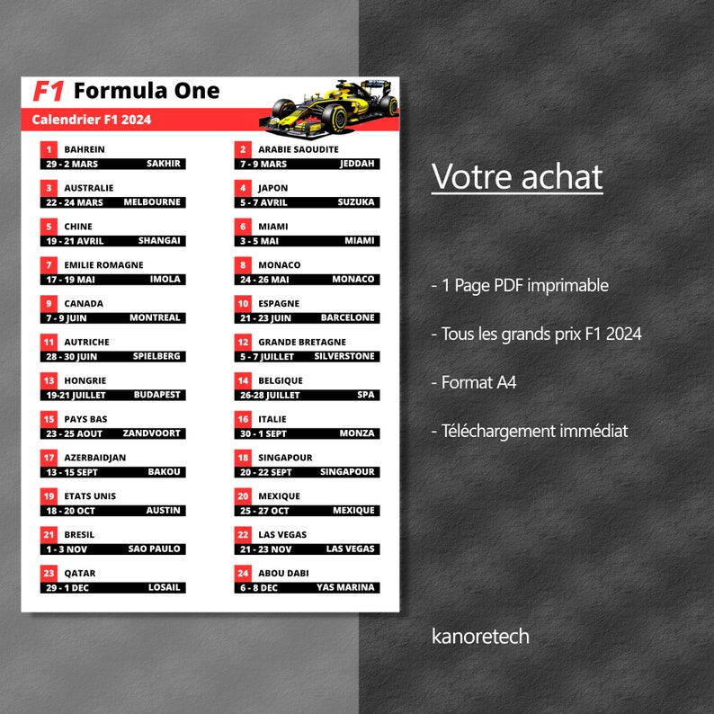 F1 2025 Kalender PDF en PNG om af te drukken Etsy Nederland