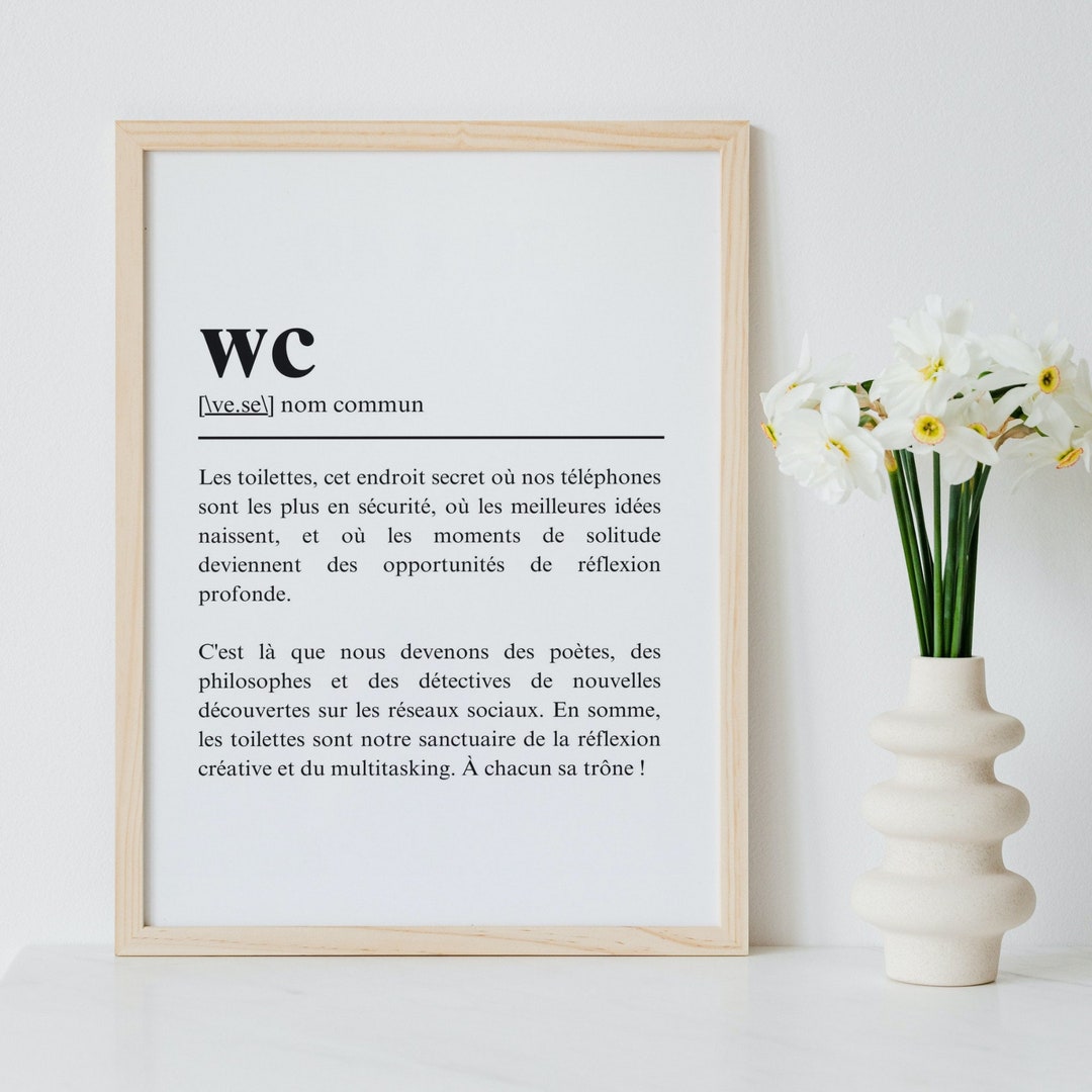WC Definition to Display in Your Toilet Etsy