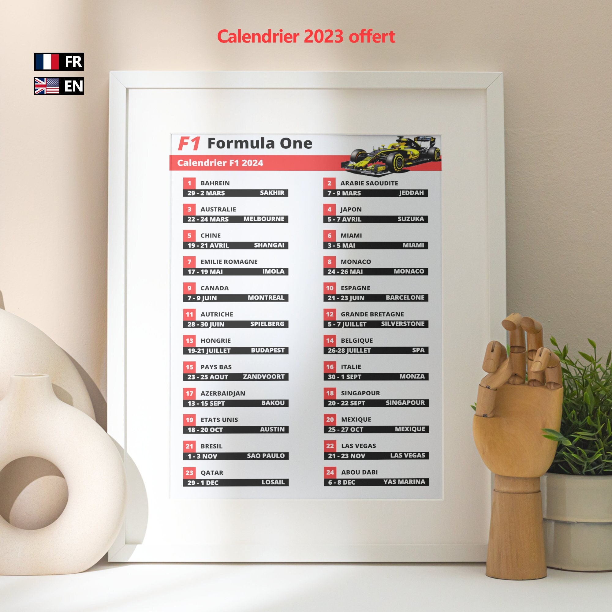 Calendario F1 2024 PDF e PNG da stampare Etsy Italia