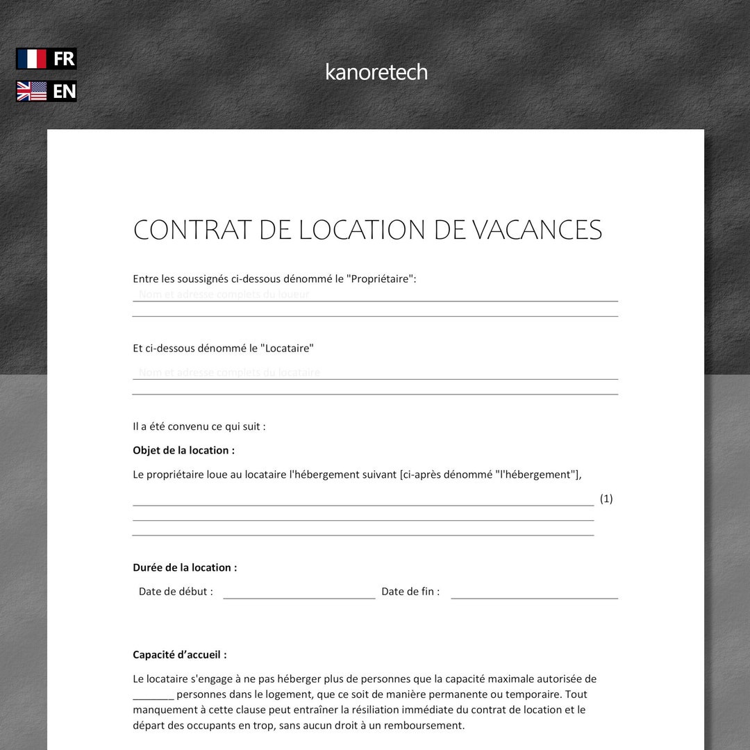 Vacation Rental Agreement Etsy
