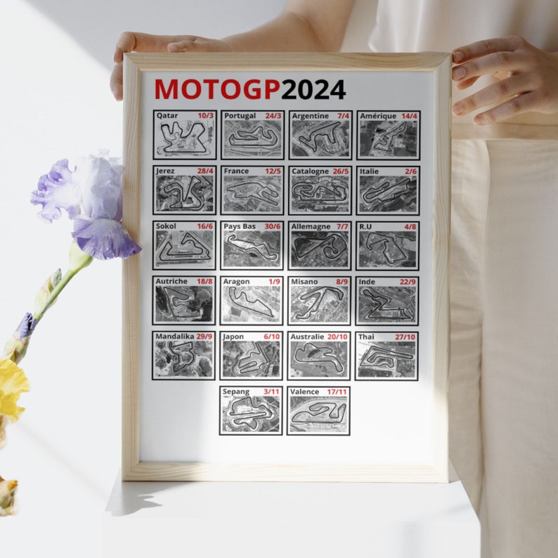 Calendrier circuits MOTO GP 2024 à imprimer Etsy France