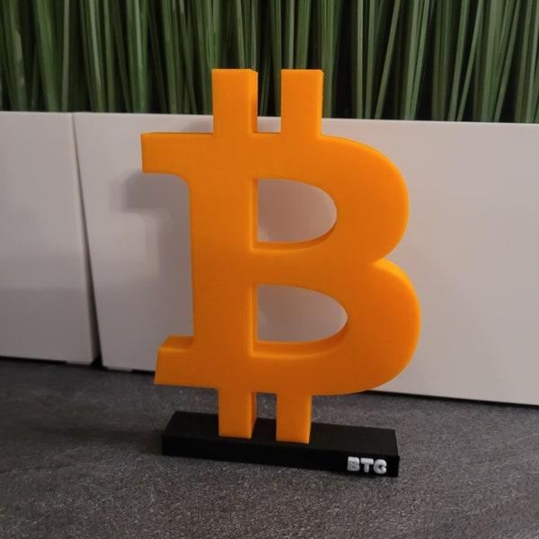 Statue Bitcoin pour décoration de bureau impression 3D