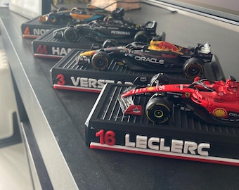 Formula 1 1:43 Display Stand for Miniature Cars – Custom F1 Stand – Compatible with Bburago, Minichamps, Solido