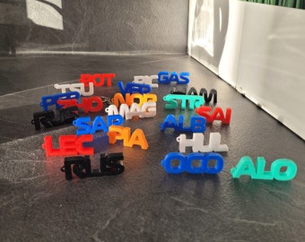 F1 drivers name keyring - Hamilton Leclerc Norris