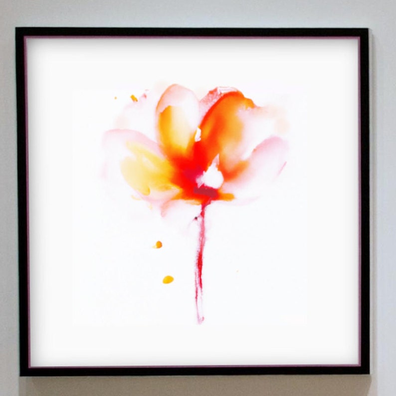 Large Red Watercolor Flowers Art Print Set Abstract Wall Art Printable ...