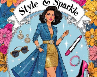 Glamorous Fashion Coloring Book: 28 Stylish Outfits (Printable PDF)
