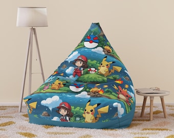 Cartoon Adventure Bean Bag Chair Cover: Kids Playroom Decor