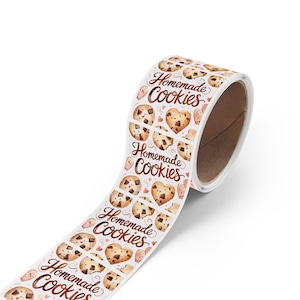 Homemade Cookies Sticker Label Rolls, Baking Gift Labels, Kitchen Decor, Treat Packaging, Cookie Party Supplies, Personalized Labels
