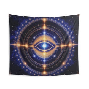 Indoor Wall Tapestries, Third Eye Wall Tapestry, Sacred Geometry Art, Mystical Mandala, Spiritual Home Decor, Boho Meditation Wall Hanging