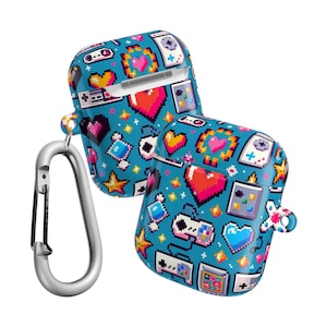 Retro Gamer AirPod Case, süßes Gaming-Zubehör, Game Controller Thema, lustiges Geschenk für Gamer, trendige AirPod-Abdeckung