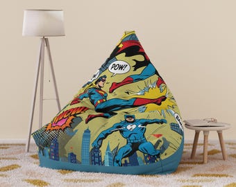 Superhero Bean Bag Chair Cover: Gaming Room Decor, Playroom Essential