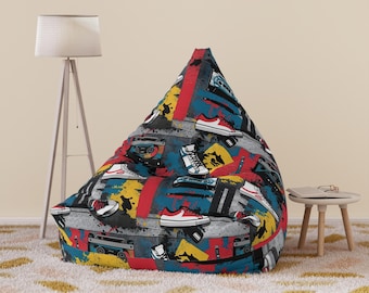 Urban Graffiti Bean Bag Chair Cover: Polyester Canvas, Chill Zone Decor