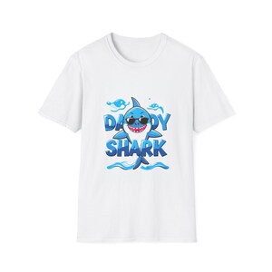 Daddy Shark Unisex Softstyle T-Shirt, Fun Family Tee, Kids Birthday Gift, Sea Creatures Lover Apparel, Ocean Theme Shirt, Summer Casual Wear