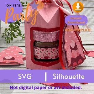 Modèle de boîte de faveur Nutella, SVG Box, fichier numérique Pentagon Box, téléchargement immédiat, fichiers de coupe, fichiers SVG Cricut et Studio