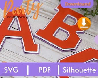 3D Letter SVG Layers: Wave & Offset Alphabet Template (PDF)