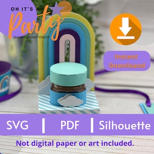Mini Nutella Box Template, Favor box template, Mini Nutella Box digital file, SVG files for Cricut and Silhouette, Candy Bar Decor