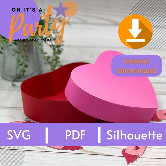 Heart Gift Box Template: DIY Favor Box (SVG, PDF, Silhouette)