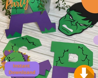 Hulk Alphabet SVG Layers, Die Cut Template (Digital Download)