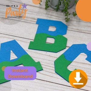 Camadas para letras 3D de A a Z, camada de onda e deslocamento, modelo de corte, camadas SVG para letras 3D para Cricut e Silhouette, arquivo PDF