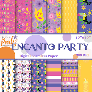 ENCANTO-PARTY!  Papers Kit, 12 paper in png and jpg 300dpi, Instant Download Encnato Papers, Encnato Digital Papers, Scrapbook Paper
