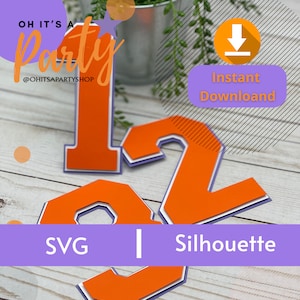 Warstwy dla cyfr 3D od 0 do 9, przesunięcie warstwy, szablon wykrojnika, warstwy SVG dla cyfr 3D dla Cricut, DXF i Format Silhouette,
