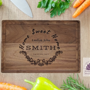 Walnut Personalized Cutting Board, Engraved Cutting Board, Custom Cutting Board, Wedding Gift, Housewarming Gift, Anniversary Gift,