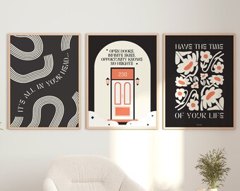 Inspirational Quote Poster Set: Preppy Indie Room Decor (Digital Download)