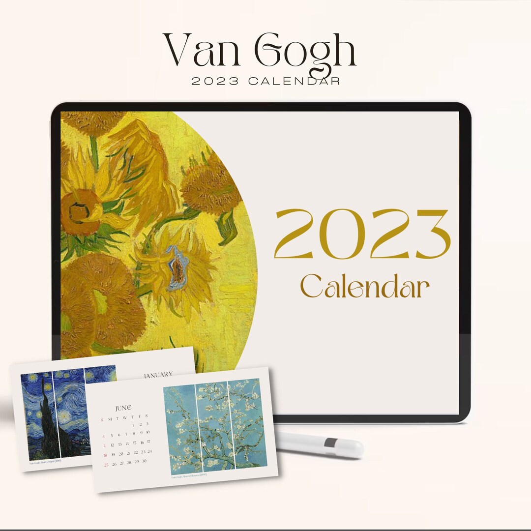 Vincent Van Gogh Calendar Printable 2023 Etsy