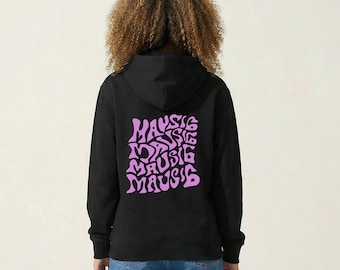 Mousey パーカー、ブラック ユニセックス パーカー、耐久性のある DTF プリント、ハンドメイド クリスマス ギフト、オーバーサイズ、DTF プリント、かわいいクリスマス ギフト