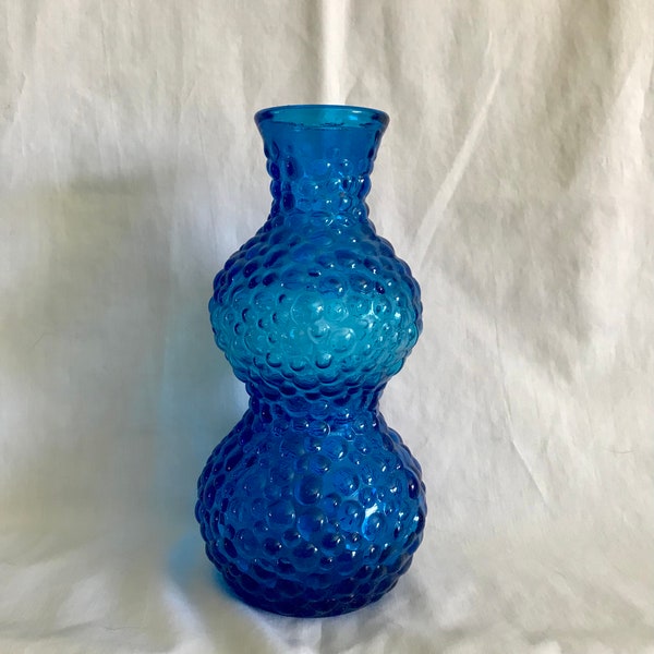 Blue Bubble Glass Vase Etsy