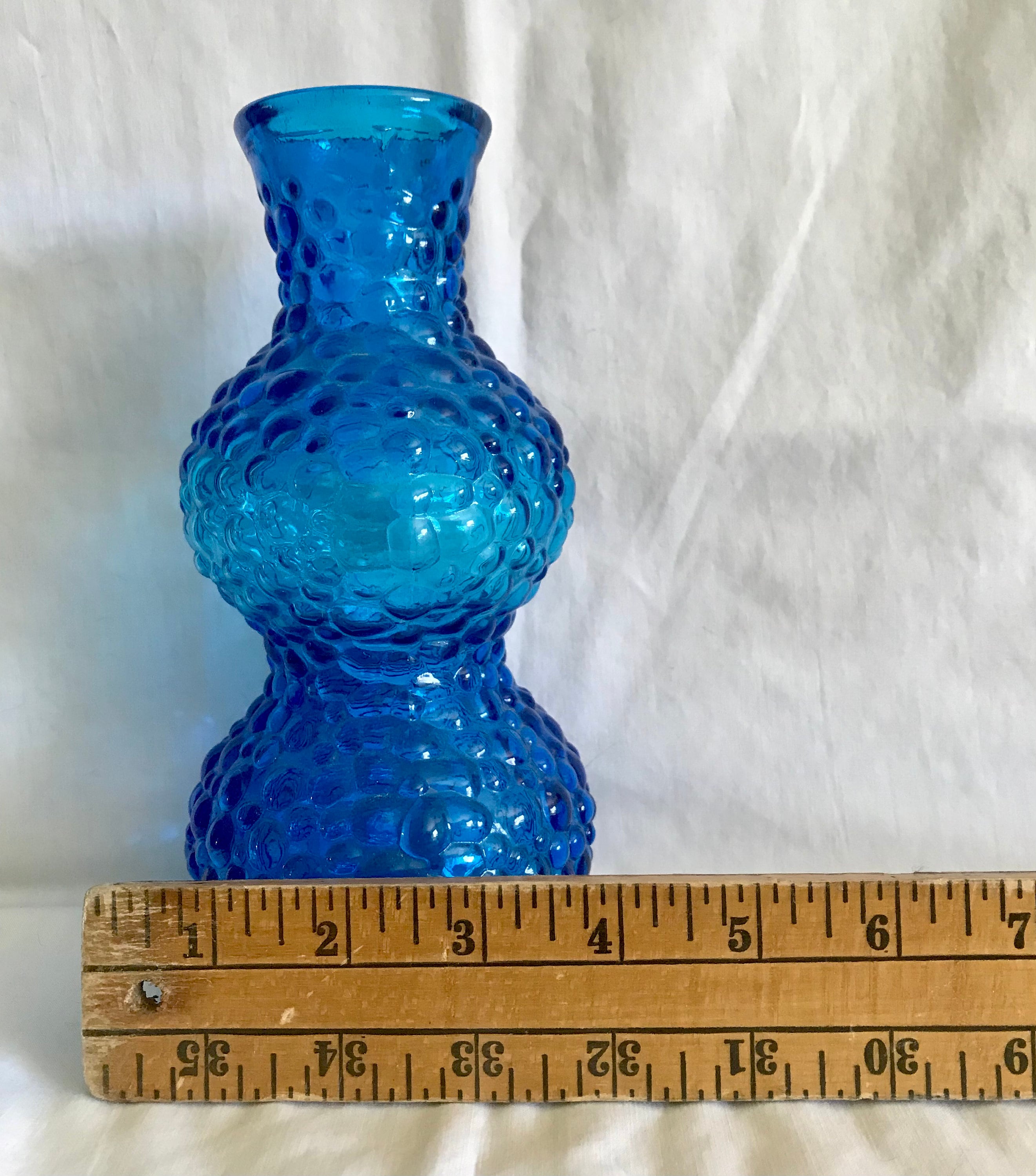 Cobalt Blue Bubble Glass Vase Etsy