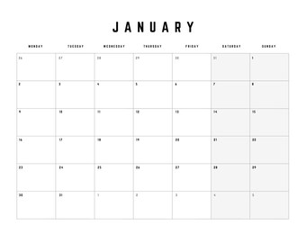 2023 Downloadable Wall Calendar, Minimal Design, PDF Download, Great for Teachers and Adults.