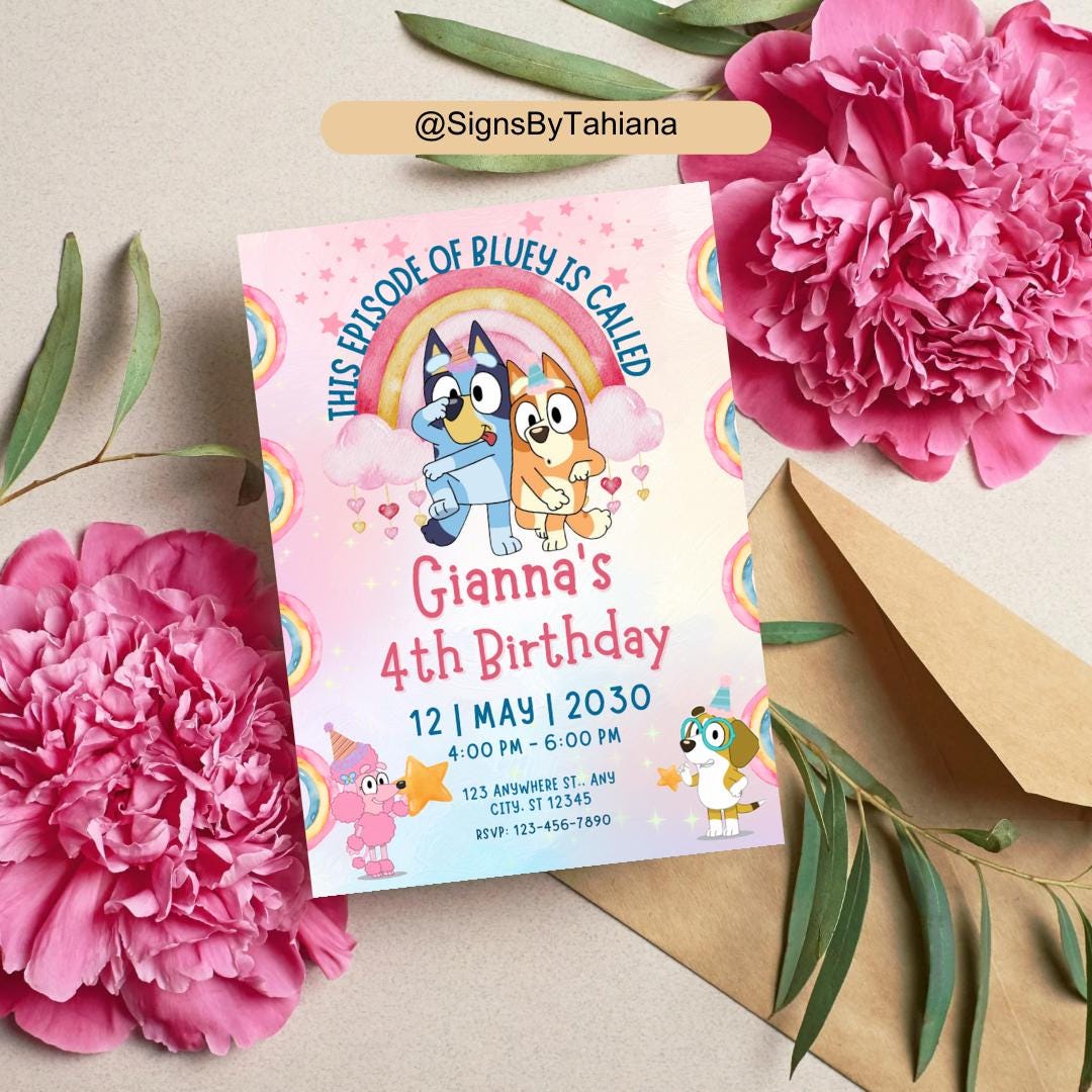 Bluey Digital Invite for Kids