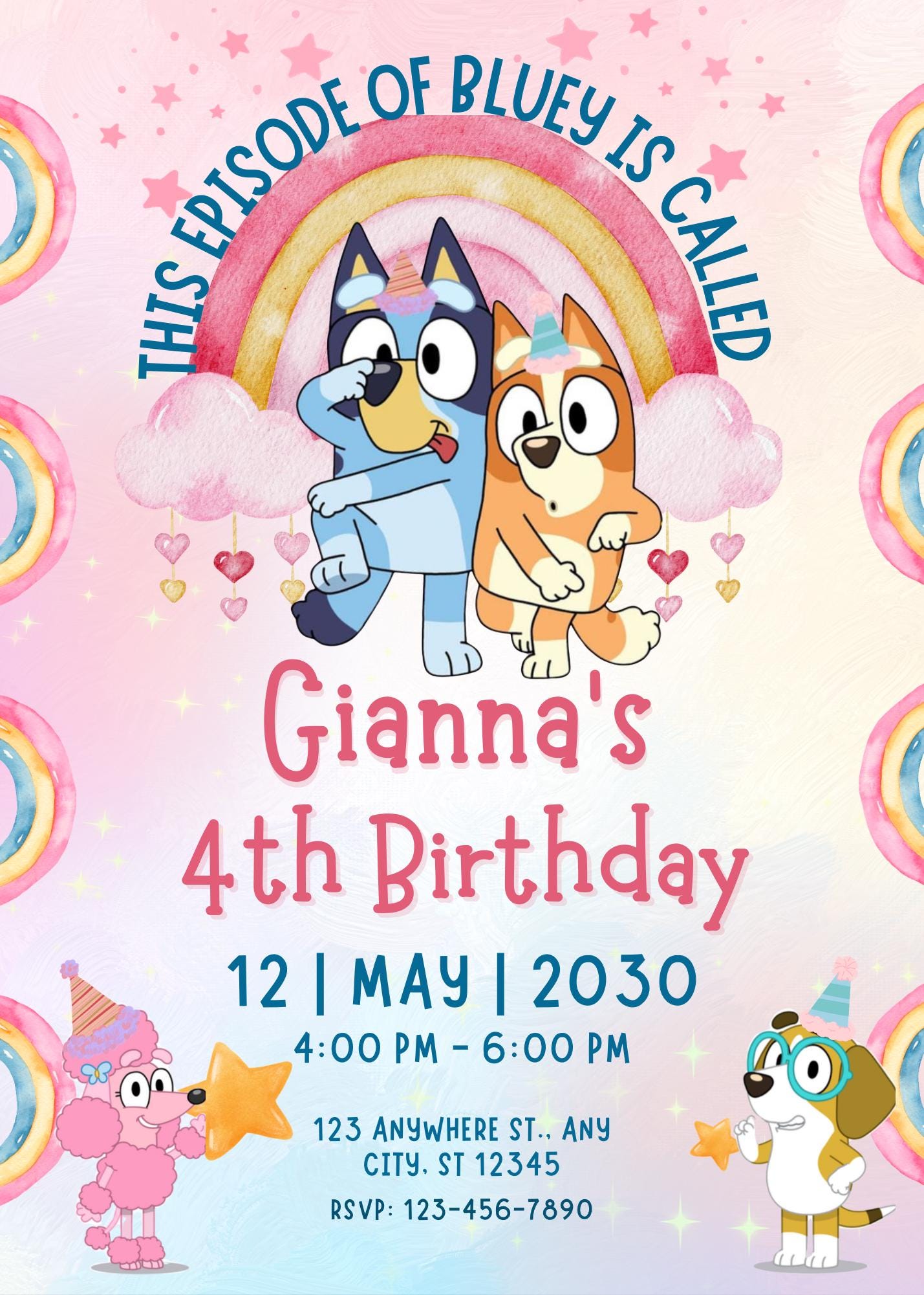 Bluey Digital Invite for Kids