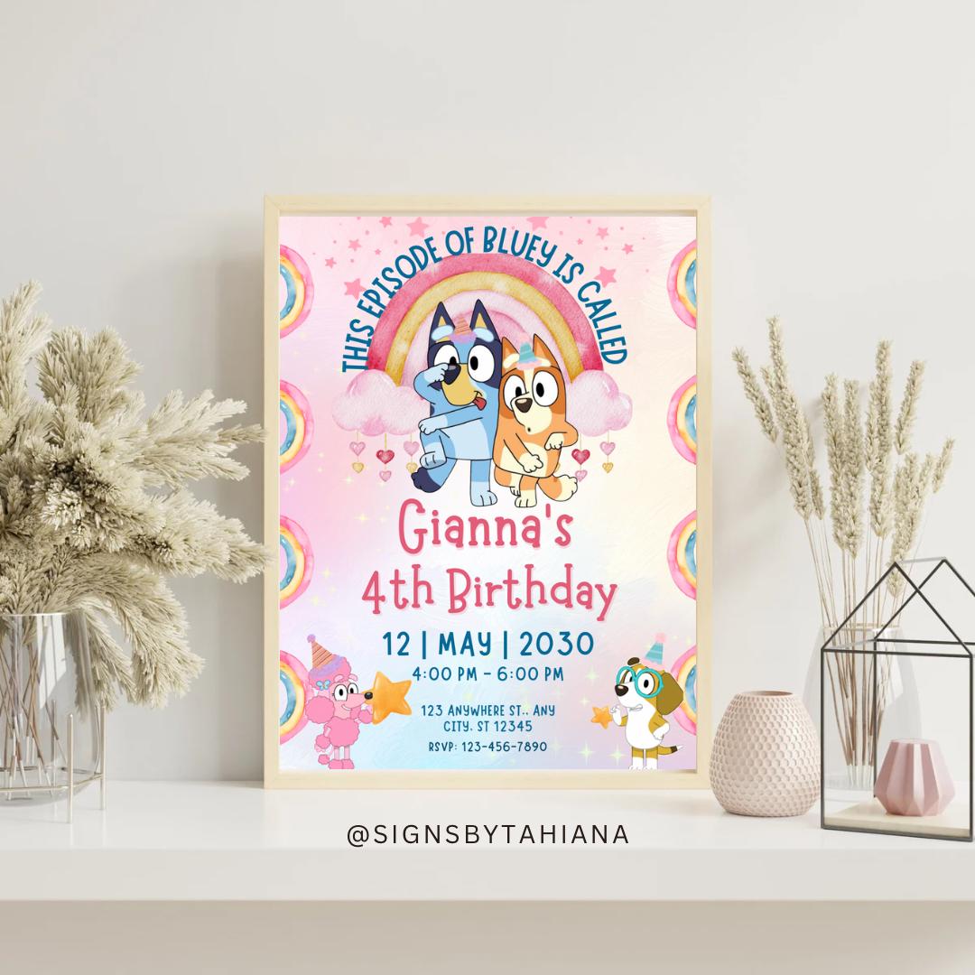 Bluey Digital Invite for Kids