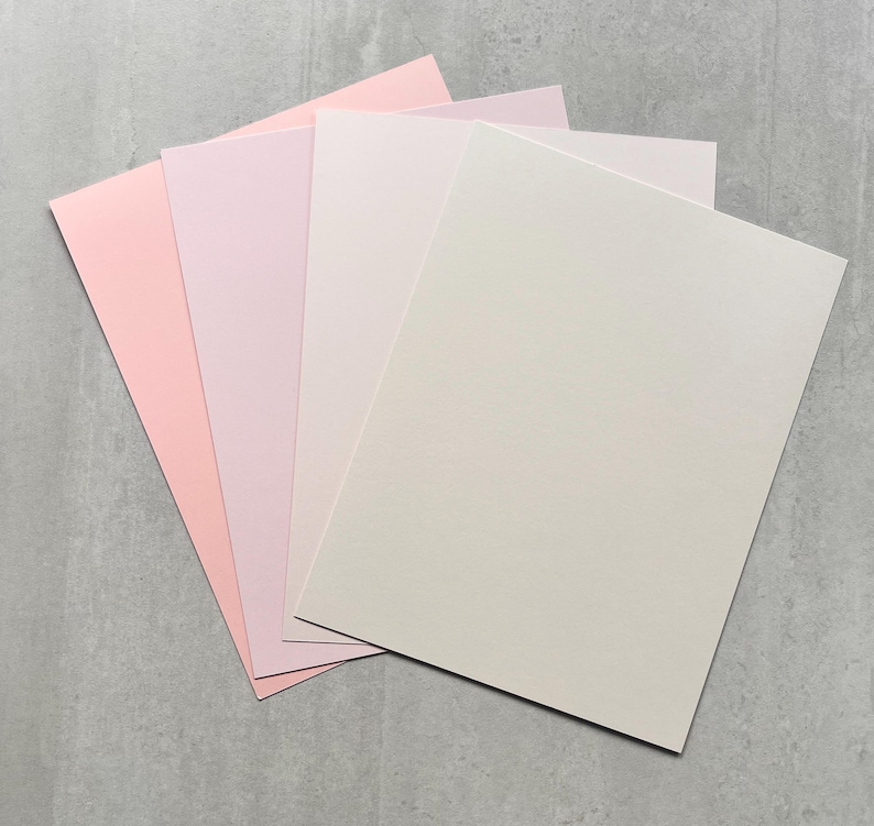 Cartulina (muestra o 10 hojas), 300 g/m². Para Cricut, tarjetas, scrapbooking, manualidades y más. 8,5 x 11 o 8,5 x 5,5 RoseSamp8.5x11_8sh