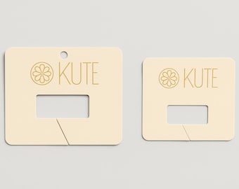 Tarjetas personalizadas para pinzas del cabello de 3,3 x 3 o 2,5 x 2 pulgadas. Exhibidores personalizados para pinzas del cabello. Tarjetas con su logotipo.