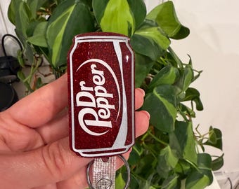 Dr. Pepper inspired badge reel
