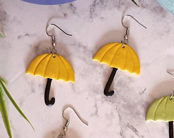 Cute Umbrella Dangle Earrings, Colorful Umbrella Earrings, Handmade Spring Earrings, Weather Earrings, Whimsical Earrings,Statement earrings