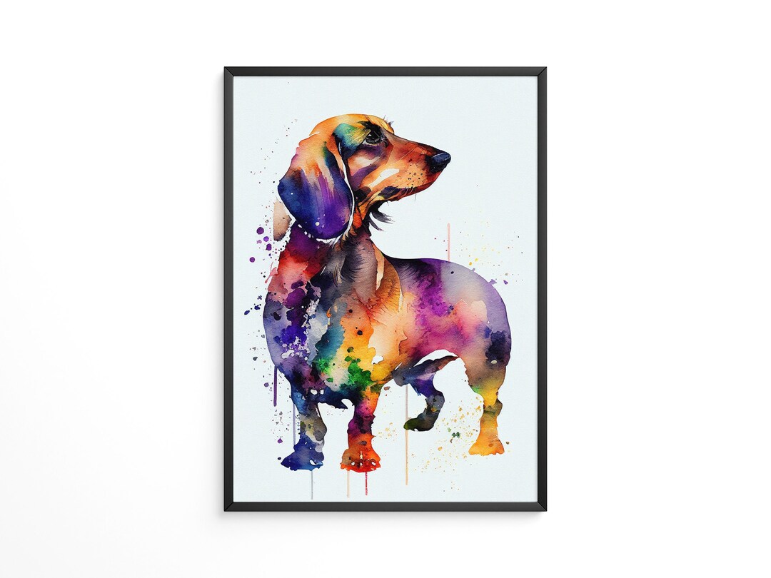 Dachshund Watercolor Digital Art Print - Etsy