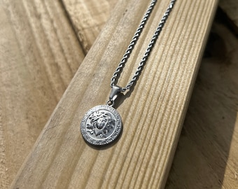 Medusa 18K Stainless Steel Gold & Silver Waterproof Tarnish free Jewellery, Ancient Greek Mythology Poseidon Neptune Pendant, Gift for Him