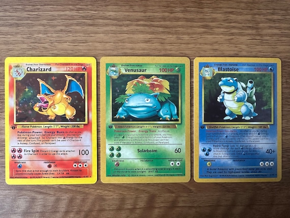 Charizard Blastoise Venusaur Base Set 1st Edition Handmade Holo