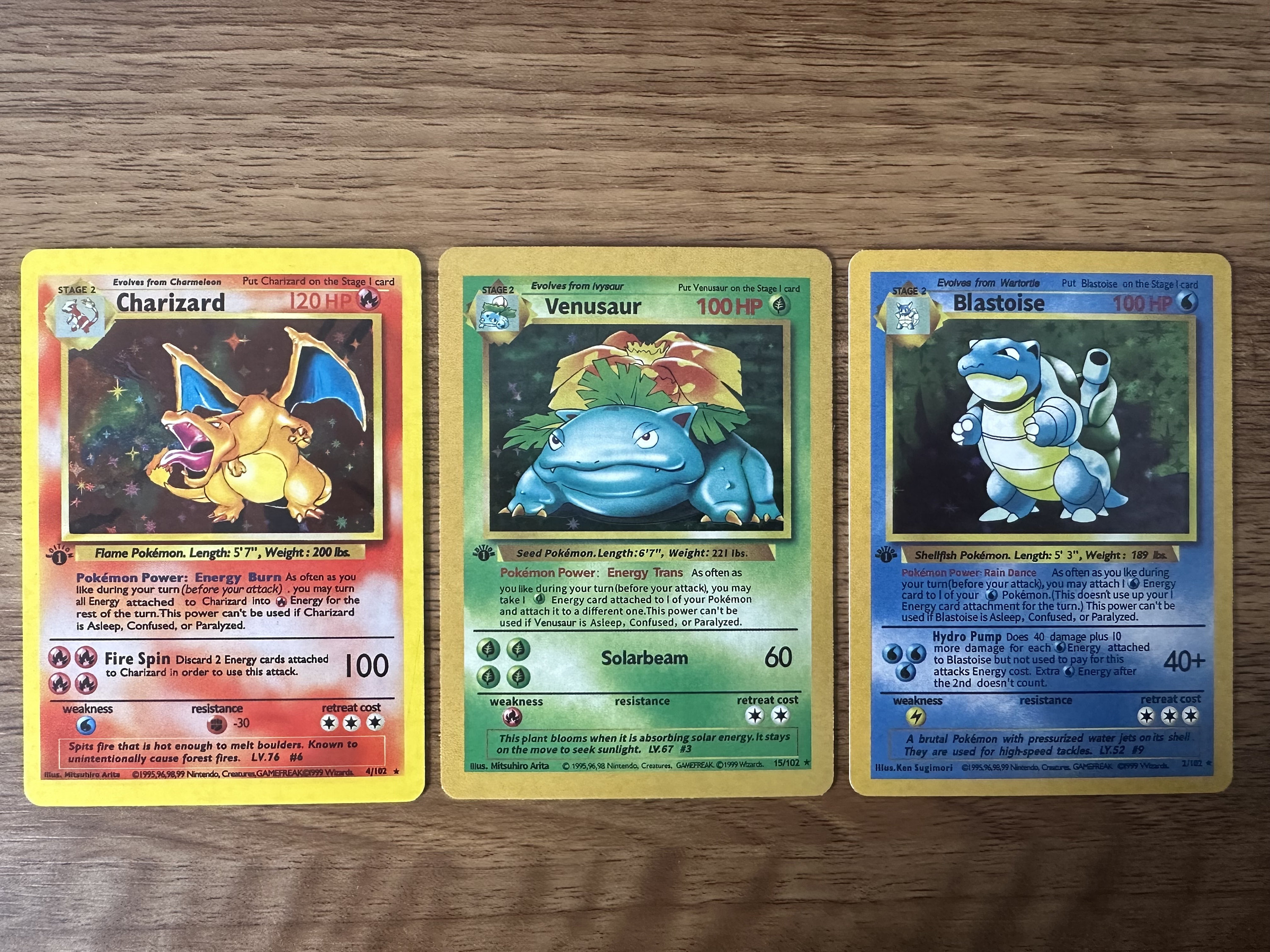Charizard Blastoise Venusaur Base Set 1st Edition Handmade Holo