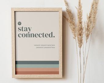 Editable Wifi Password Sign, Guest Room Decor (Digital Download)